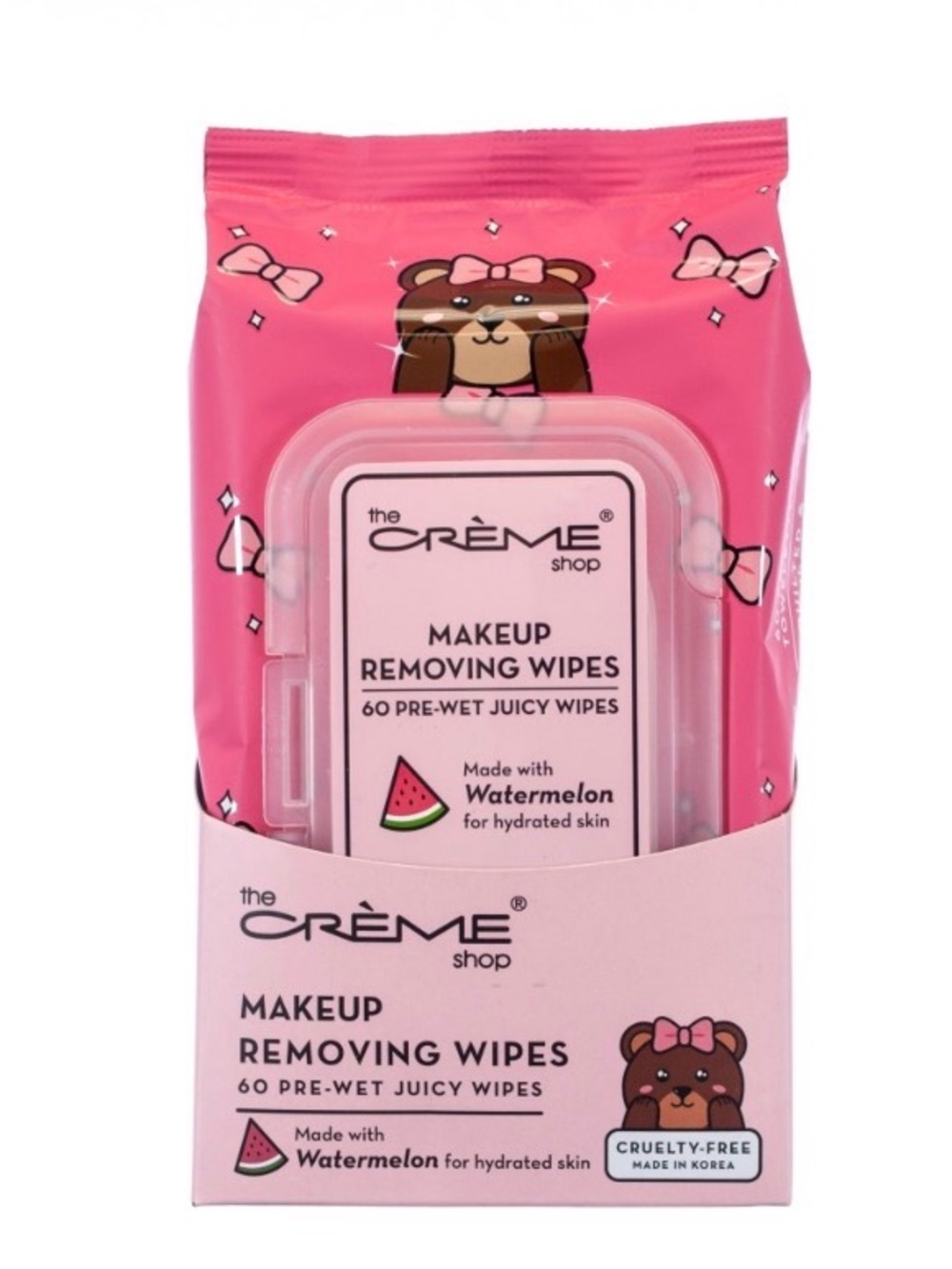 Crème Shop 60pc Watermelon Makeup Removing Wipes — Pink